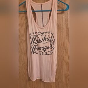 Warner Bros. Mischief Managed Light Pink Tank Top